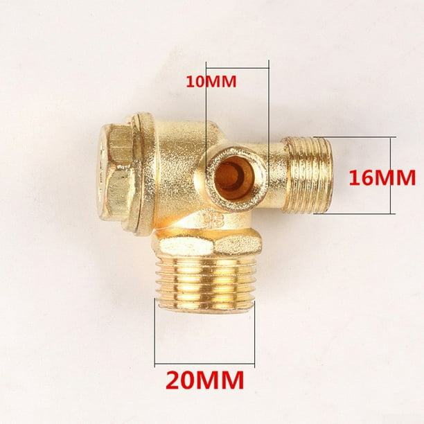 1pc New 3 Port Check Valve Brass Male Thread Check Valve Connector Tool For Air Compressor High Performance Valve 